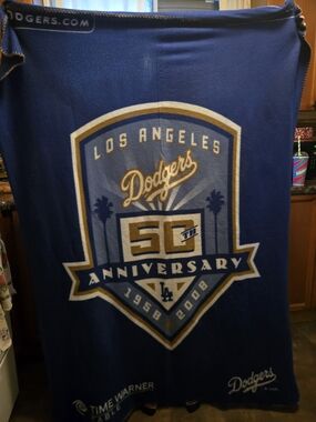 Y2k Vintage Los Angeles Dodgers 50th Anniversary Fleece Throw